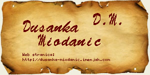 Dušanka Miodanić vizit kartica